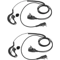 ISTOVO 2X 2Pin G Shape Earpiece PTT MIC Ear Hook Headset for Puxing Wouxun Radio