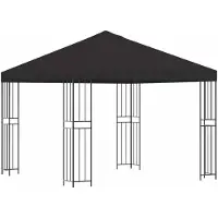 vidaXL Prieel 3 x 3 m Antracietkleurig Polyester en Staal 190 gsm