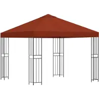 vidaXL Prieel 3 x 3 m Terracotta Polyester en Staal 190 gsm