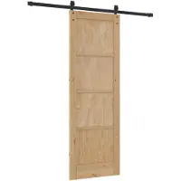 vidaXL Schuifdeur 73,5 x 211 cm Massief grenenhout Naturel en Zwart