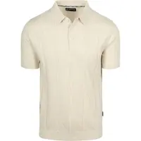 Barbour Polo crème normale fit 3 knoopjes met boord