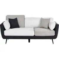 Beliani BOLGA - Driezitsbank - Zwart/Wit - Polyester