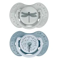 Difrax Fopspeen Dynamic Botanic Blue - Green 6-18m 2 St Speen