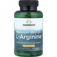 Swanson Health , L-Arginine, Maximum Sterkte, 850 mg, 90 Capsules