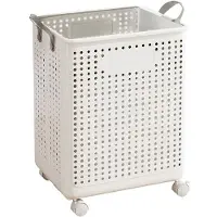 Melitt Huishoudelijke Opvouwbare Wasmand Badkamer Wasmand met Katrolmand 37,7x31x50cm
