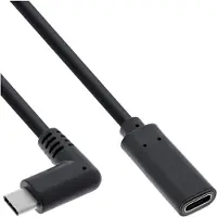 InLine Premium USB-C haaks naar USB-C verlengkabel - USB3.0 - tot 20V/3A / zwart - 1,5 meter
