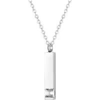 Yehwang Graveerbare As Ketting met Steentje Zilver
