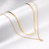 Yehwang Dames ketting - 18 karaat gold plated met zirkonia steen 40 - 45 cm