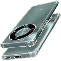 Mayaxess , Hoes voor Honor Magic 6 Lite Silicone bumper Versterkte hoeken, Transparant