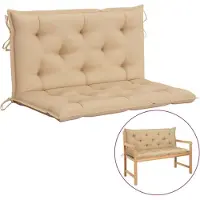 vidaXL Tuinbankkussen 100x(50+50)x7 cm oxford stof beige