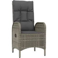 vidaXL 7-delige Tuinset met kussens poly rattan zwart en grijs