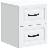 vidaXL Muurbevestigde Nachttafel Wit 34,5 x 33 x 40 cm Bewerkt hout