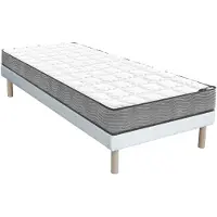 Vente-unique Set 90 x 190 cm gewatteerde bedbodem + matras met pocketveren, 19 cm dik - KIJAL van YSMÉE