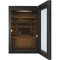 Haier Wine Bank 50 Serie 3 HWS49GAE, Wijnkoeler met compressor, Vrijstaand, 49 flessen, , Zwart, Zwart