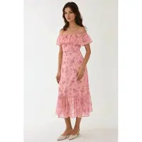 Hiccups for Kids Off-shoulder bloemenpatroon bodycon midi-jurk