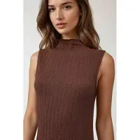 Hiccups for Kids Getextureerde Halterkraag Bodycon Maxi-jurk