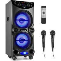 Fenton LIVE2104 karaokeset met Bluetooth, mp3 speler, 2 microfoons en