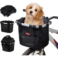 BOTC Fietsmand - Hondenfietsmand - Hondenmand fiets - 34x28x25cm - Waterbestendige Oxford-stof - Zwart