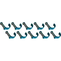 WT&D Set van 10 aluminium kledinghaken, kapstokken (gebogen, lichtblauw)
