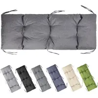 Garronda Bankkussen 140x50 cm – 10 cm dik – Waterafstotend & UV-bestendig – met Banden – Grafiet GD-AM-Bono