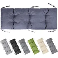 Garronda Bankkussen 140x50 cm – 10 cm dik – Waterafstotend & UV-bestendig – met Banden – Marineblauw GD-AM-Bono