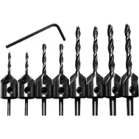 WT&D Set van 8 houtboren met verzinkstuk (3-6 mm)