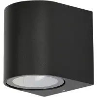 WT&D Afgeronde wandlamp buiten (zwart aluminium, IP65)