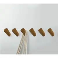 WT&D Set van 6 houten kledinghaken (kapstok), eikenhout