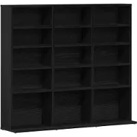 vidaXL CD-kast 100x23x89,5 cm bewerkt hout zwart eikenkleurig