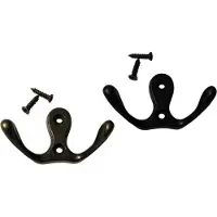 WT&D Set van 10 metalen kledinghaakjes, hangers (dubbel, kleur: brons)