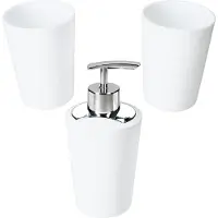MamboCat 3-delige badkamerset MARTA Wit: 1 zeepdispenser & 2 bekers – 2x 24191 & 1x 24192
