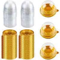 Typecat 100 PCS Clear Plastic Cupcake Doos Ronde Cupcake Mooncake Dessert Container Box Cookies Muffins Dome Box