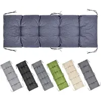 Garronda Bankkussen 160x50 cm – 10 cm dik – Waterafstotend & UV-bestendig – met Banden – Marineblauw GD-AM-Bono