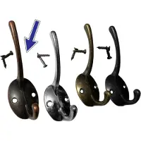 WT&D Set van 6 metalen haken, hangers voor jassen en hoeden (kleur: koper)