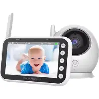 Zandona 4,3 Inch Babyfoon, 2x Zoom, HD Draadloze Videocamera, Tweerichtingsaudio, Beveiliging, Nachtzicht, Temperatuur, Nannycamera