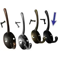 WT&D Set van 10 metalen haken, hangers voor jassen en hoeden (kleur: zwart)
