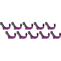 WT&D Set van 10 aluminium kledinghaken, kapstokken (gebogen, paars)