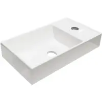 Meublorama Inbouwwastafel CITY 40 cm compact mineraalhars glanzend wit