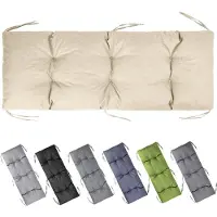 Garronda Bankkussen 140x50 cm – 10 cm dik – Waterafstotend & UV-bestendig – met Banden – Cappuccino GD-AM-Bono