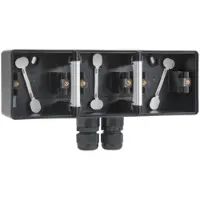 Niko Hydro Opbouwdoos 3V Hori. + 2 M20 Ingangen + Wartel
