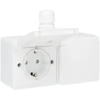 Niko Hydro dubbele wandcontactdoos horizontaal | IP55 | Opbouw | Wit