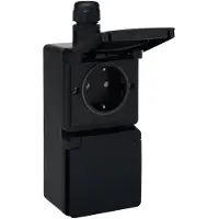Niko Hydro dubbele wandcontactdoos verticaal | IP55 | Opbouw | Zwart