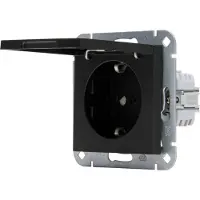 Enzo Kopp HK07 PURE mat zwart inbouw stopcontact RA met deksel + kinderbeveiliging - 4624650