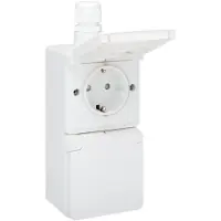 Niko Hydro dubbele wandcontactdoos verticaal | IP55 | Opbouw | Wit