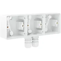 Technim Niko Hydro Opbouwdoos 3V Hori. + 2 M20 Ingangen + Wartel