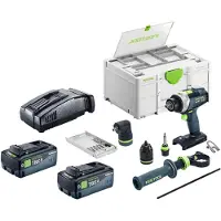 Festool TPC 18/4-Basic-Set accu-slagboormachine 18 V 75 Nm borstelloos + 2x accu 8,0 Ah + snellader + Systainer