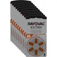 Rayovac Extra Advanced 312 / PR41 / Bruin voordeelpak 60 stuks