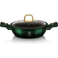 Berlinger Haus 6060 - Lage Braadpan met titanium coating - 28 cm - met deksel - Emerald Collection
