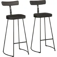 vidaXL Barkruk, 2 stuks, zwart, 49x43x103 cm, mango massief hout