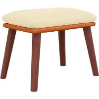 vidaXL Voetenbank 45x29,5x35 cm stof en kunstleer crèmekleurig